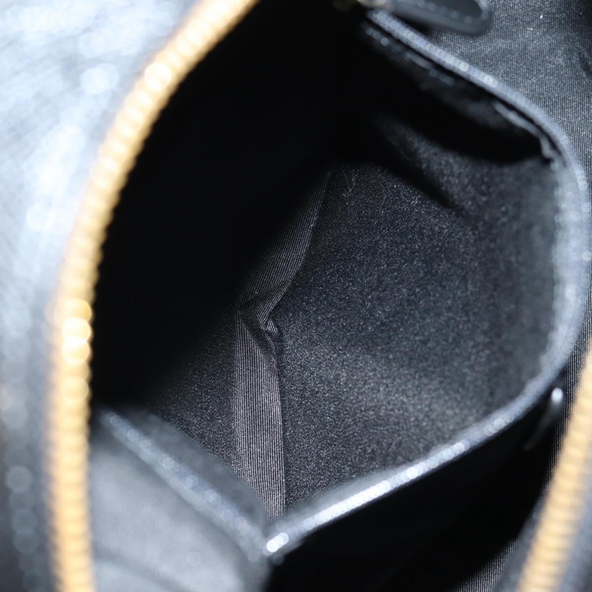 Coach Backpack Leather Gold Black Auth 134985