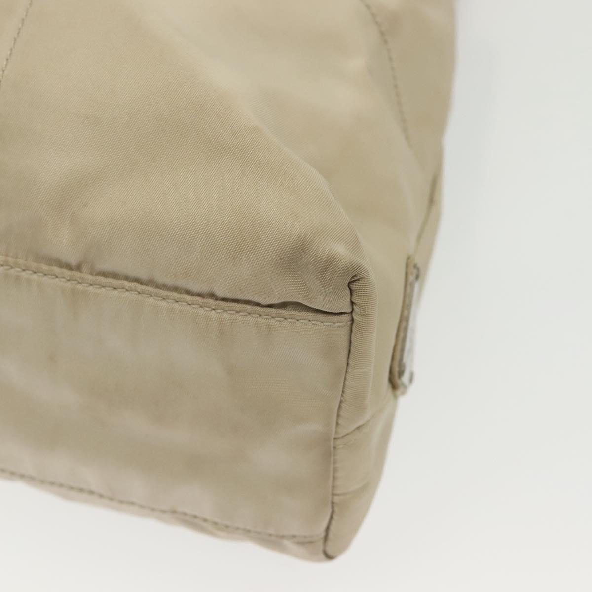 PRADA Shoulder Bag Nylon Beige Auth 134987