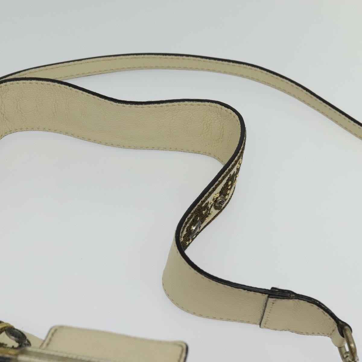 ETRO Rainbow Bag Shoulder Bag Leather Beige Auth 135001