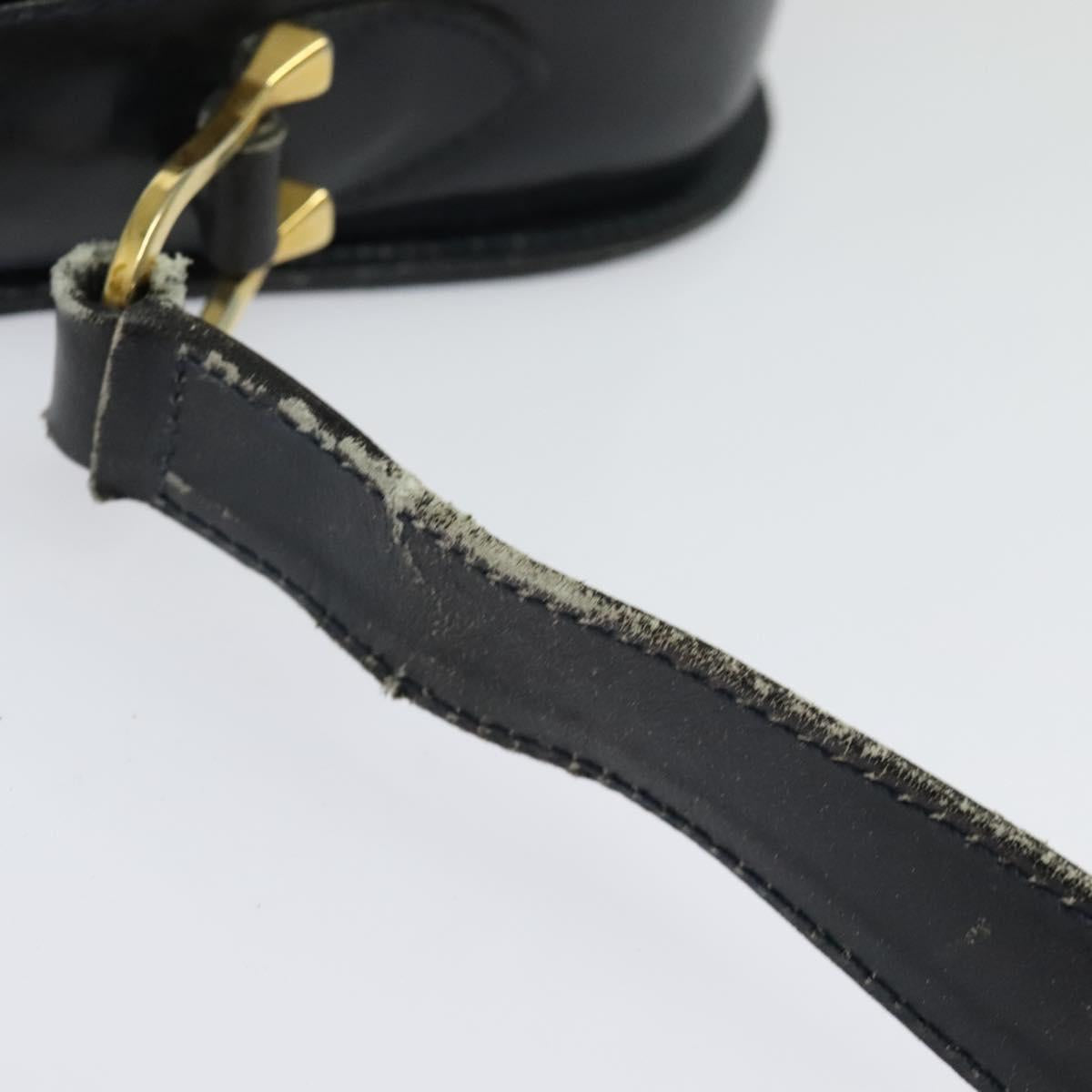 GUCCI GG Canvas Sherry Line Shoulder Bag Navy Gold Red Auth 135003
