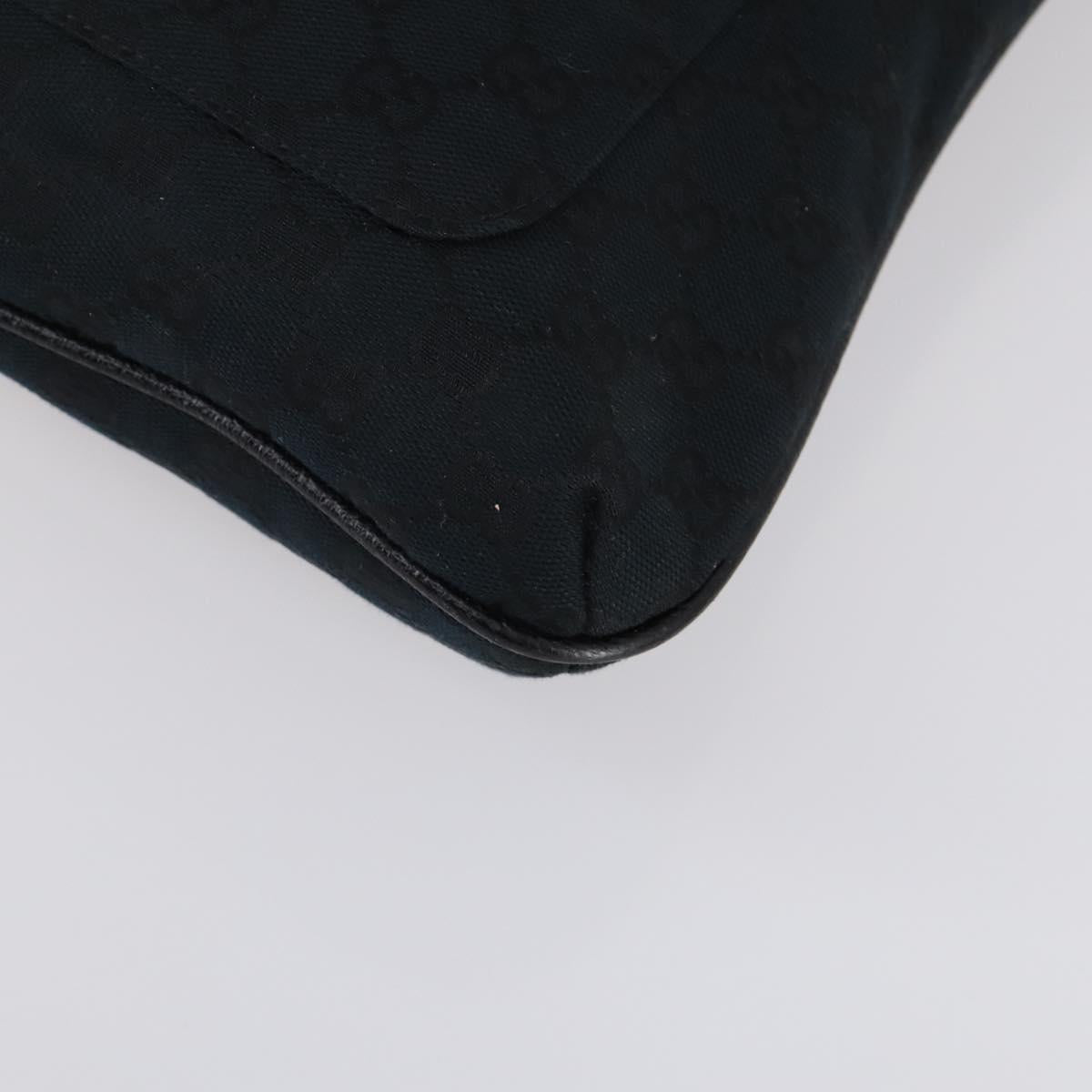 GUCCI GG Canvas Shoulder Bag Black Silver 122791 Auth 135007