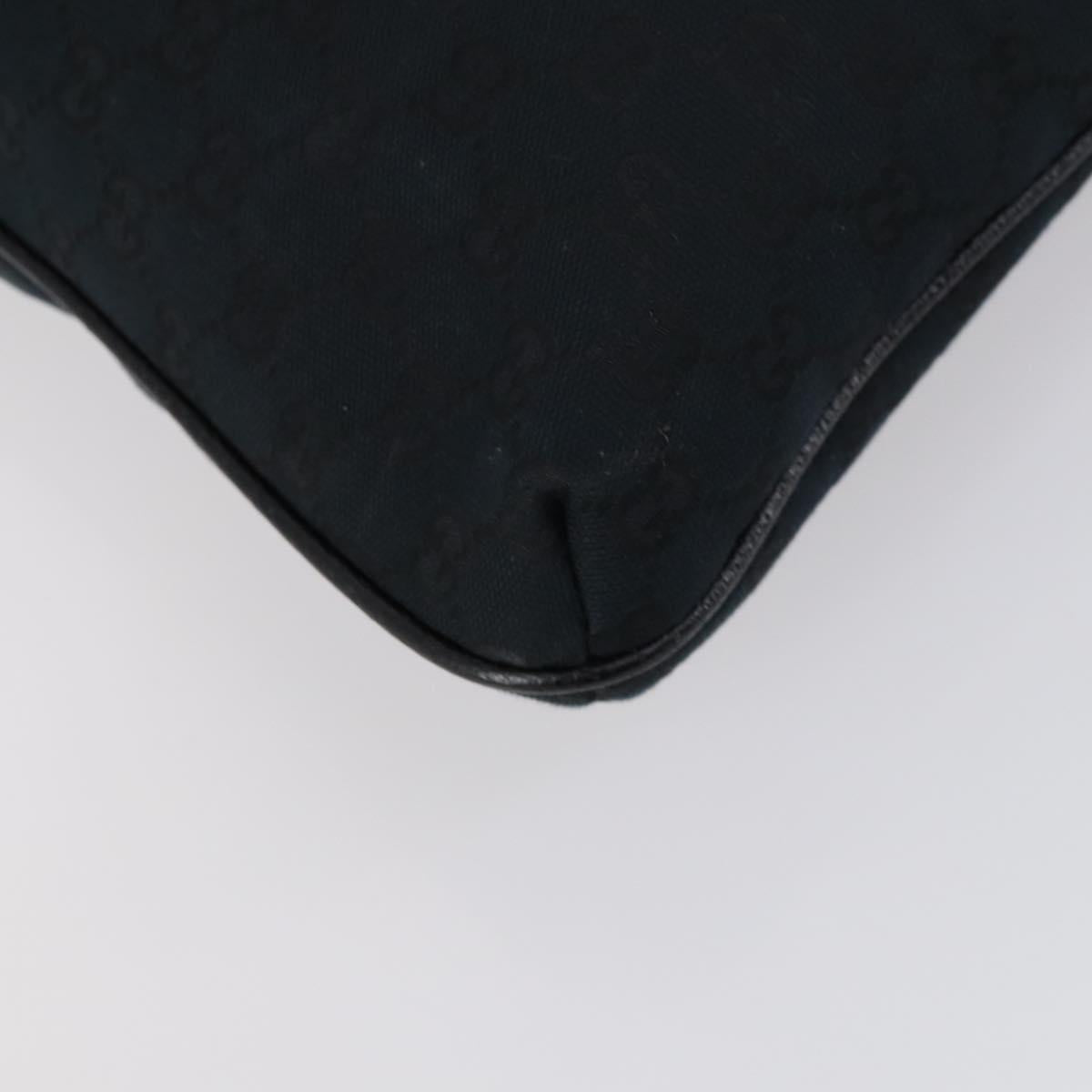 GUCCI GG Canvas Shoulder Bag Black Silver 122791 Auth 135007