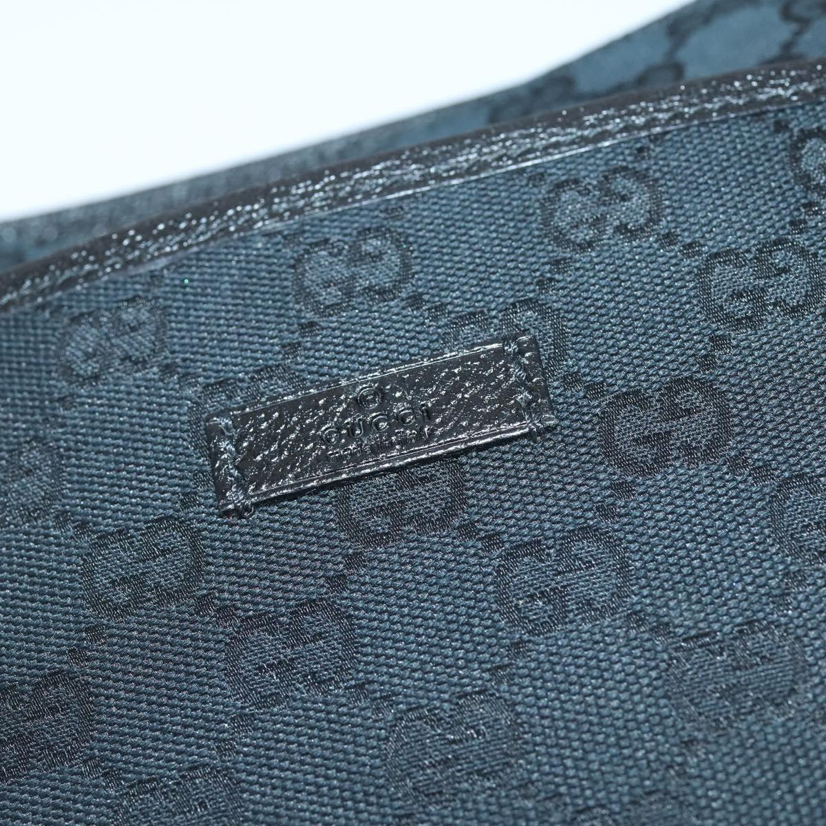 GUCCI GG Canvas Shoulder Bag Black Silver 122791 Auth 135007