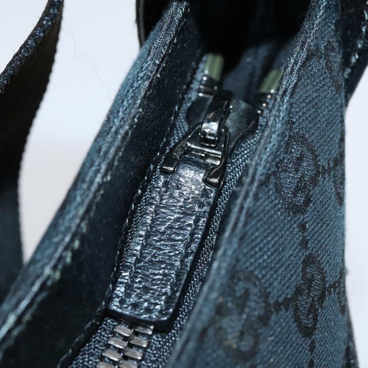 GUCCI GG Canvas Shoulder Bag Black Silver 122791 Auth 135007