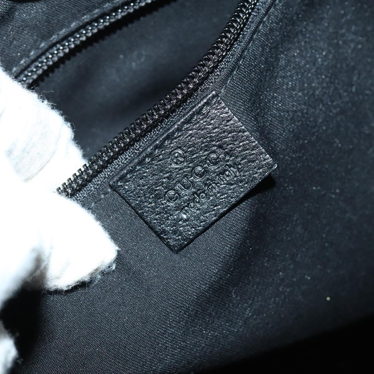 GUCCI GG Canvas Shoulder Bag Black Silver 122791 Auth 135007