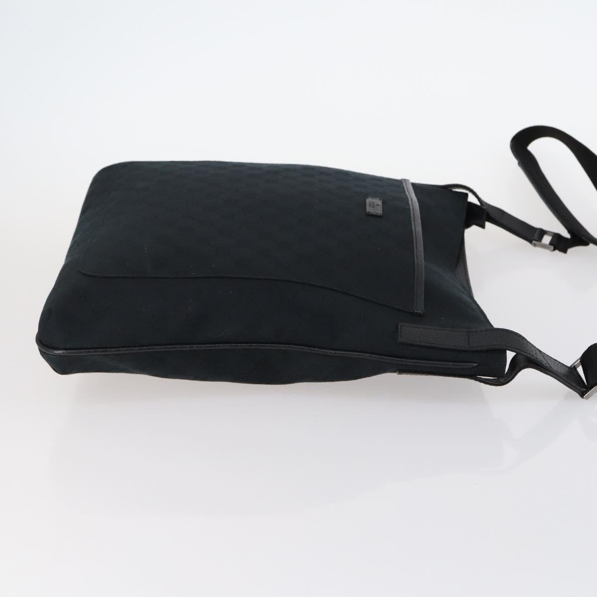 GUCCI GG Canvas Shoulder Bag Black Silver 122791 Auth 135007