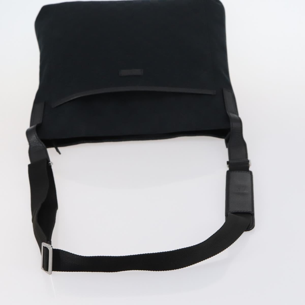 GUCCI GG Canvas Shoulder Bag Black Silver 122791 Auth 135007