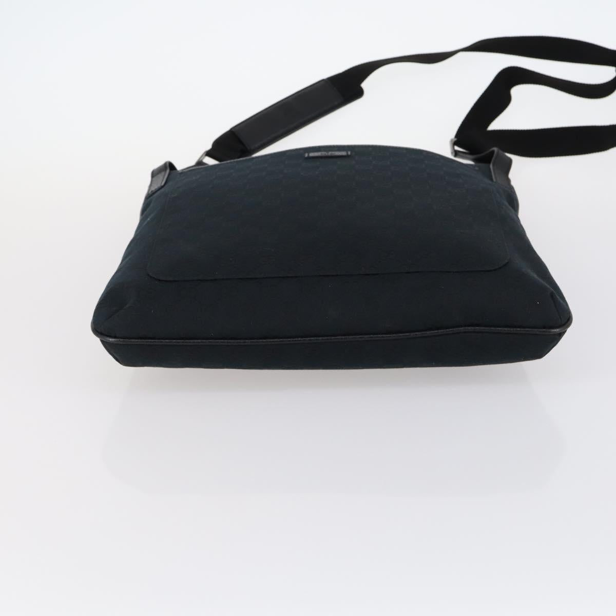 GUCCI GG Canvas Shoulder Bag Black Silver 122791 Auth 135007