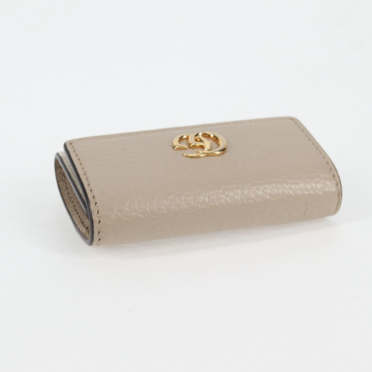 GUCCI GG Supreme Key Case PVC White Gold 456113 2149 Auth 135011M