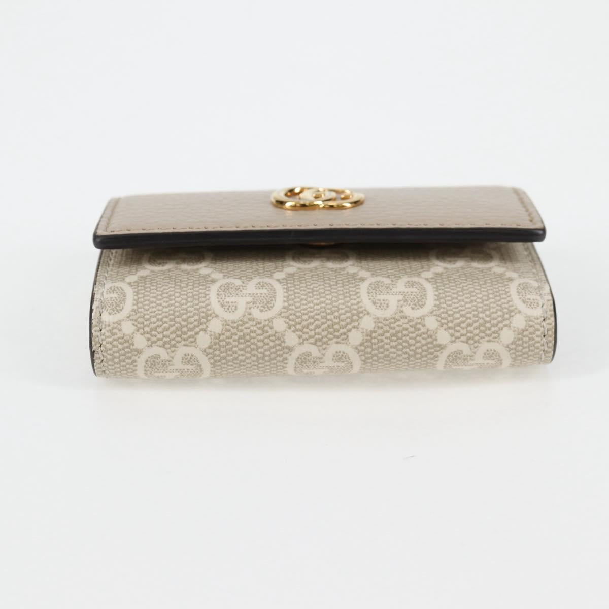 GUCCI GG Supreme Key Case PVC White Gold 456113 2149 Auth 135011M