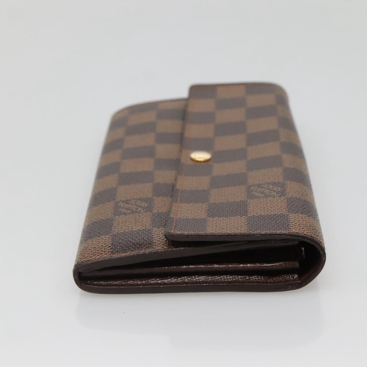 LOUIS VUITTON Damier Ebene Portefeuille Sarah Long Wallet N60491 LV Auth 135012