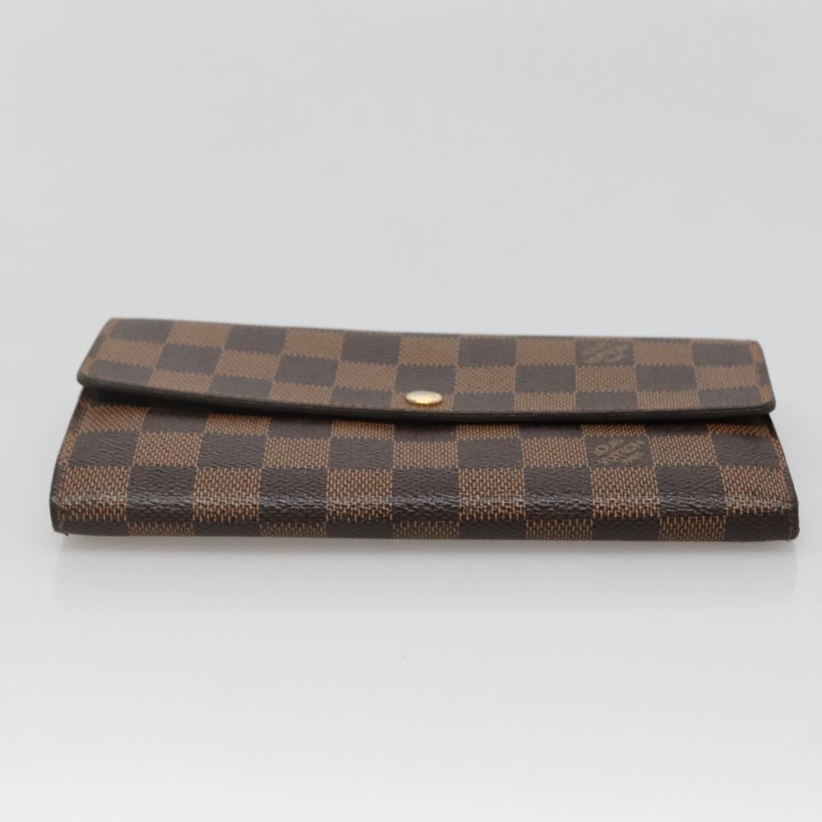 LOUIS VUITTON Damier Ebene Portefeuille Sarah Long Wallet N60491 LV Auth 135012