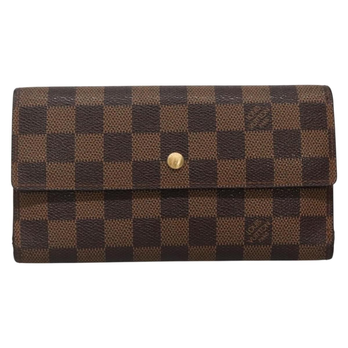 LOUIS VUITTON Damier Ebene Portefeuille International Wallet N61217 Auth 135013