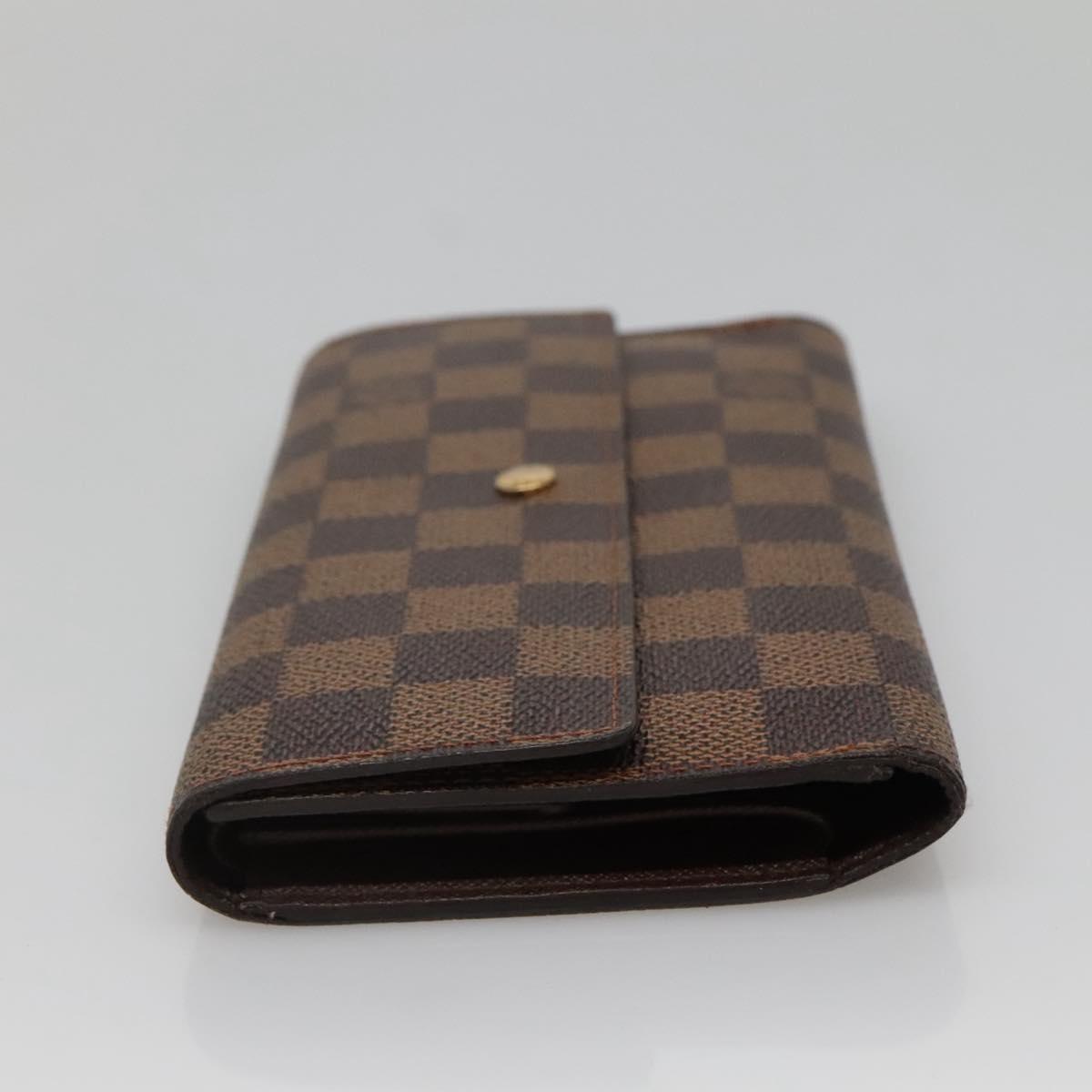 LOUIS VUITTON Damier Ebene Portefeuille International Wallet N61217 Auth 135013