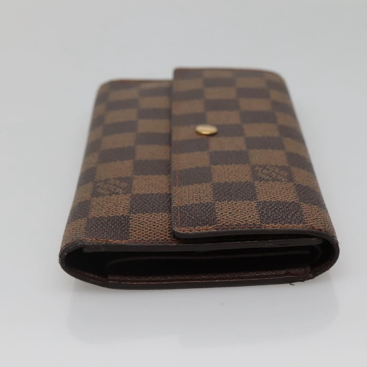 LOUIS VUITTON Damier Ebene Portefeuille International Wallet N61217 Auth 135013