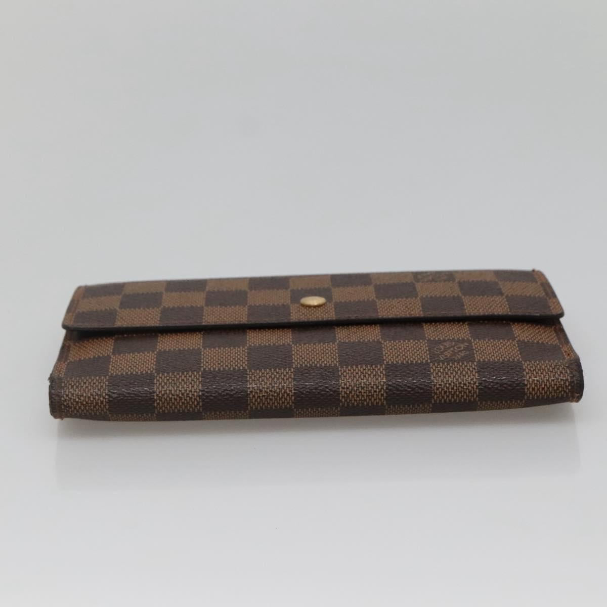 LOUIS VUITTON Damier Ebene Portefeuille International Wallet N61217 Auth 135013