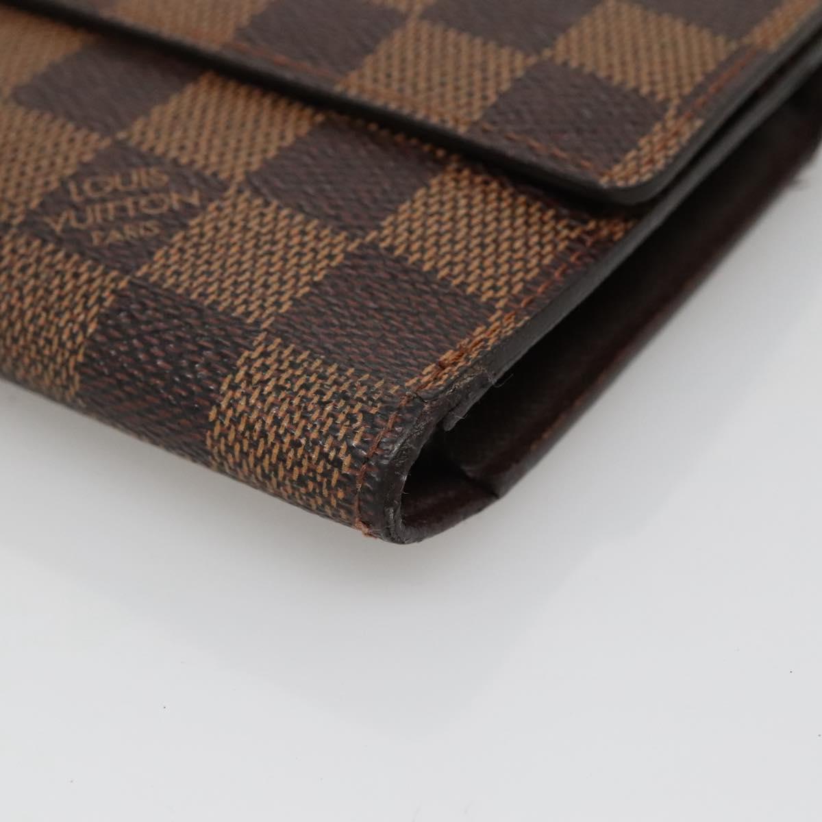 LOUIS VUITTON Damier Ebene Portefeuille International Wallet N61217 Auth 135013