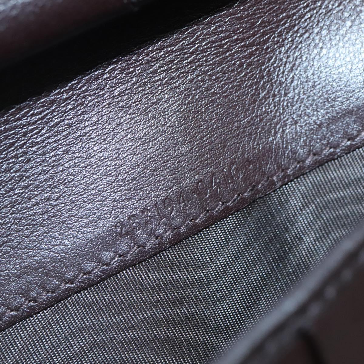GUCCI GG Canvas Guccissima Wallet Leather Brown Silver 43219 0416 Auth 135014