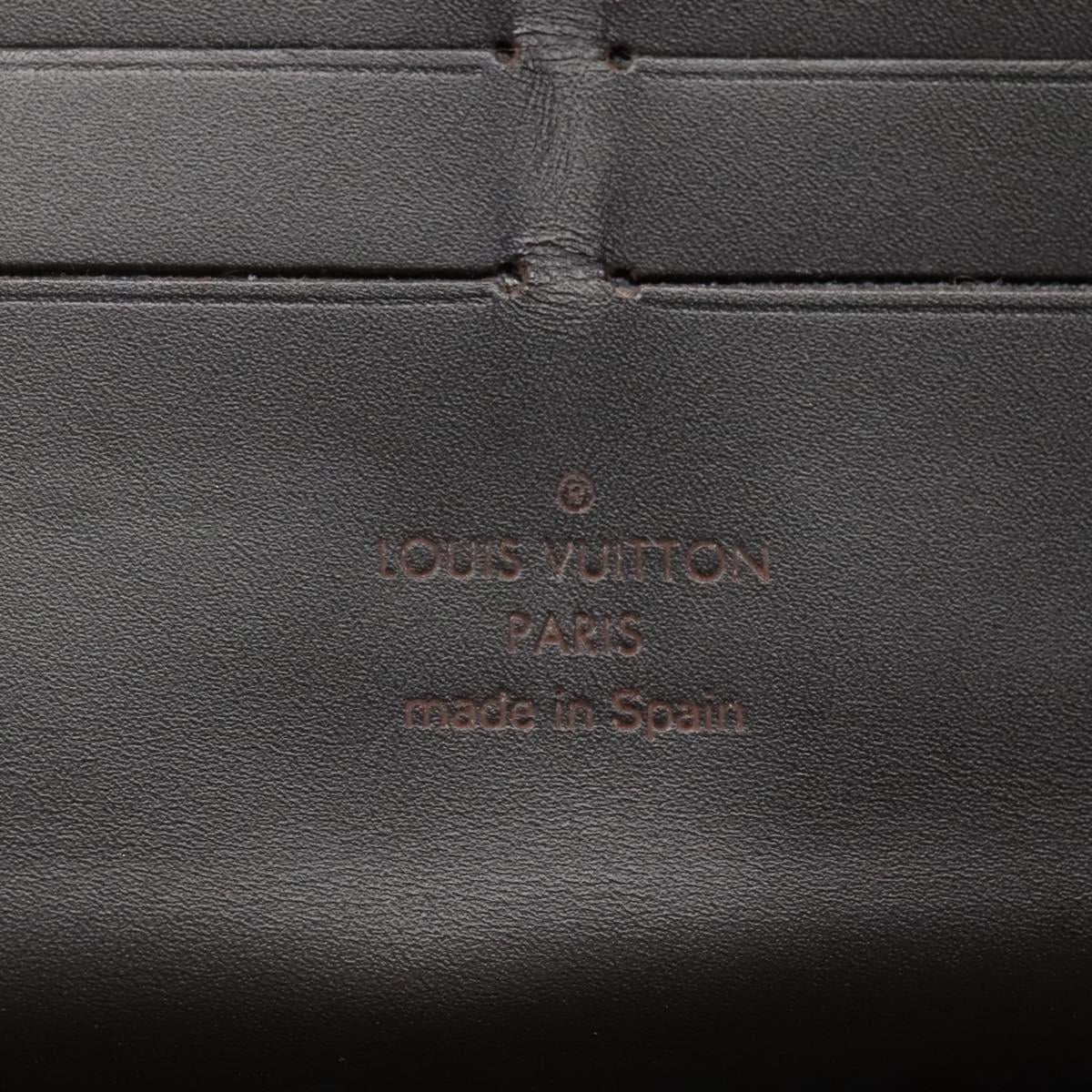 LOUIS VUITTON Utah Zippy Organizer Long Wallet Brown M97025 LV Auth 135015