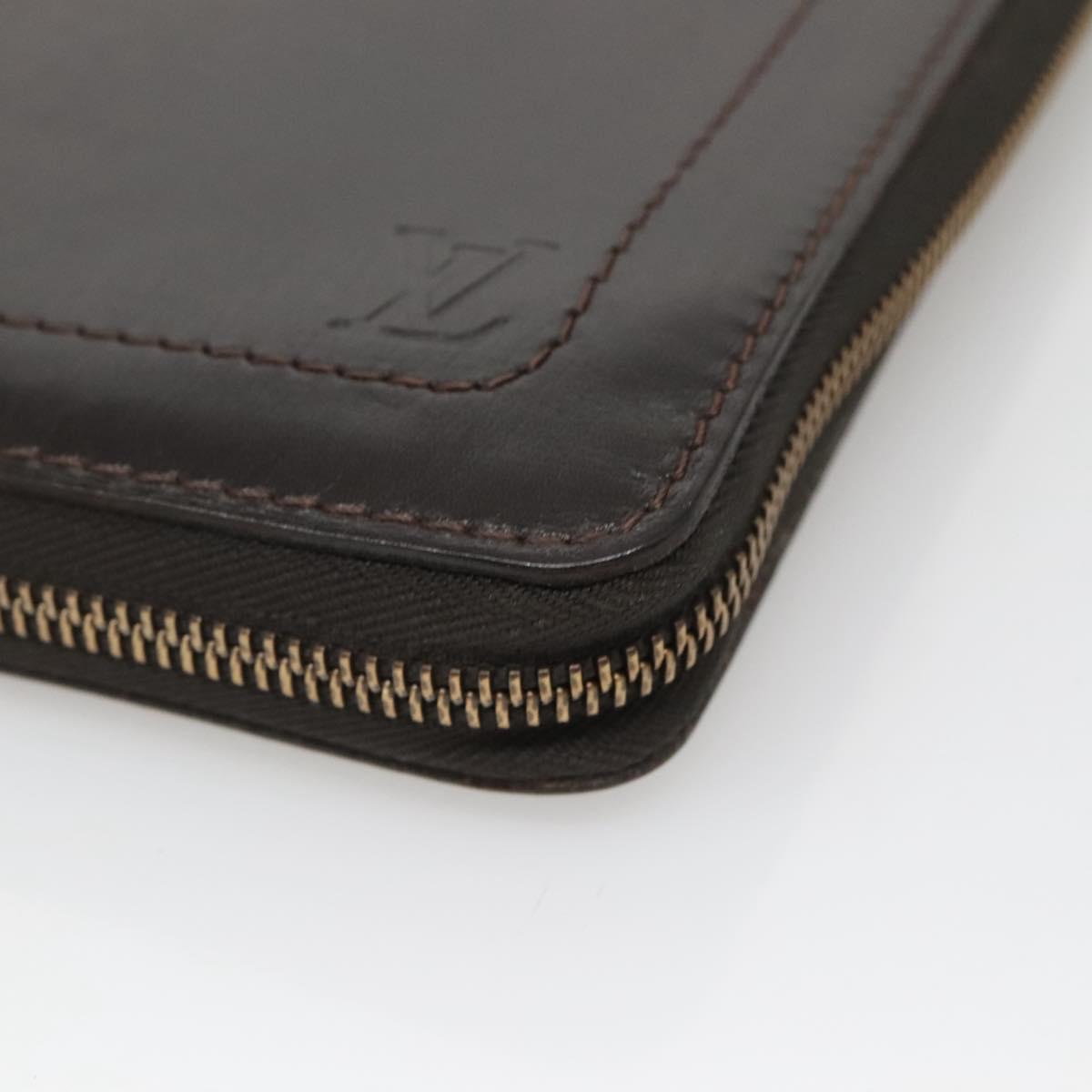 LOUIS VUITTON Utah Zippy Organizer Long Wallet Brown M97025 LV Auth 135015