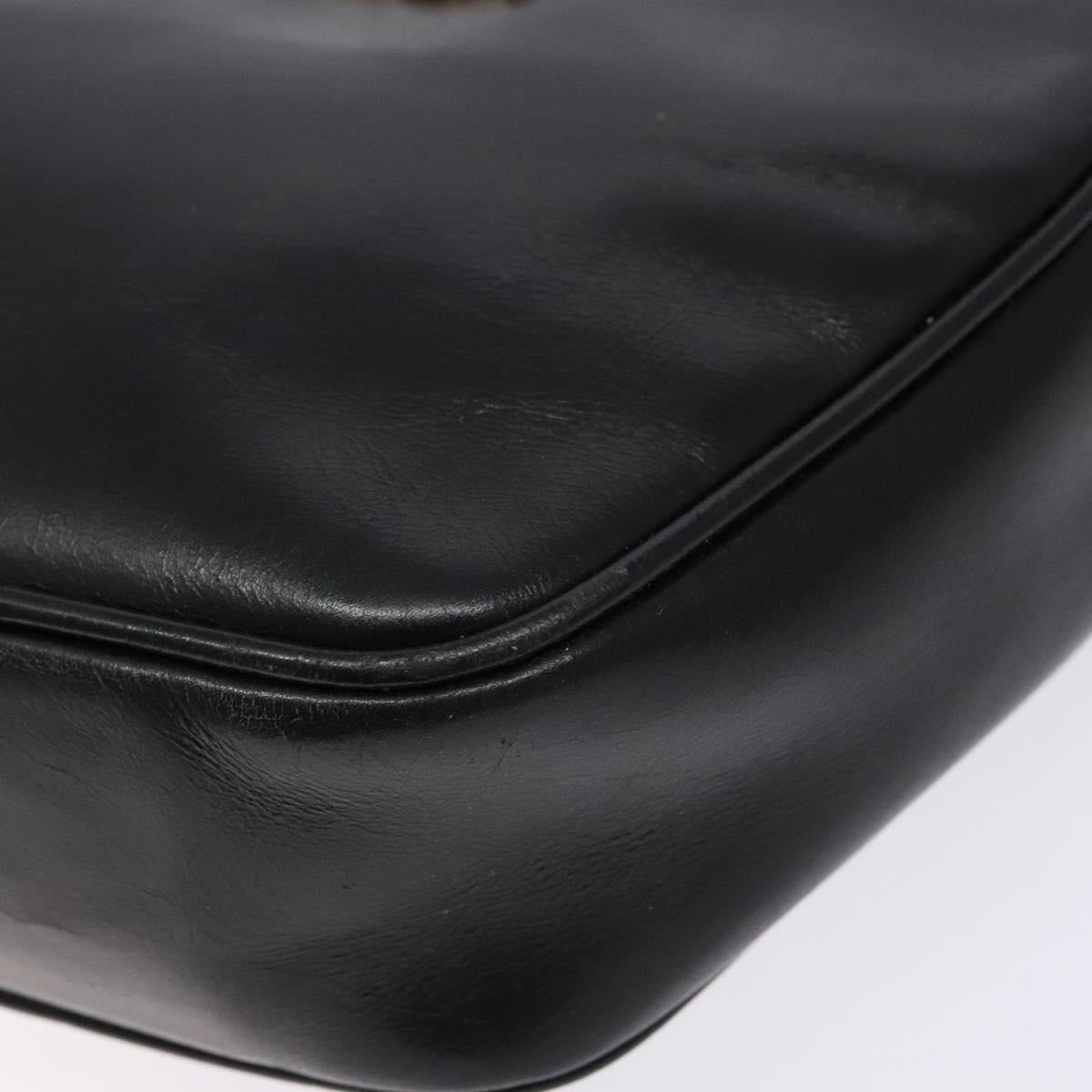 Salvatore Ferragamo Shoulder Bag Leather Black Gold Auth 135016