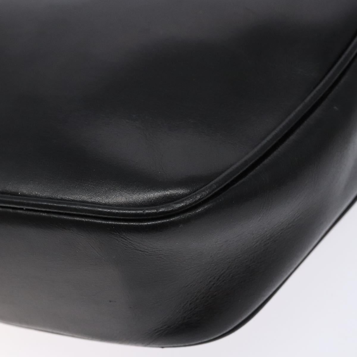 Salvatore Ferragamo Shoulder Bag Leather Black Gold Auth 135016