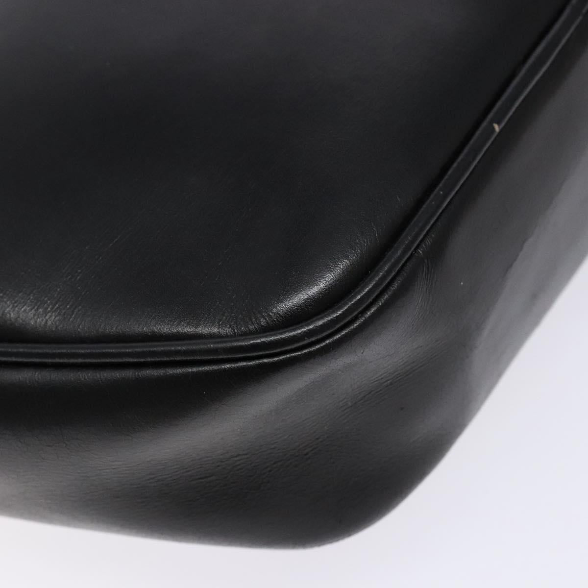 Salvatore Ferragamo Shoulder Bag Leather Black Gold Auth 135016