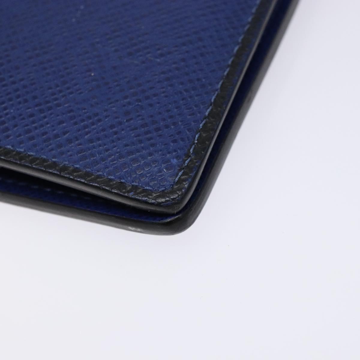 LOUIS VUITTON Taiga Portefeuille Braza Long Wallet Blue M30559 LV Auth 135023