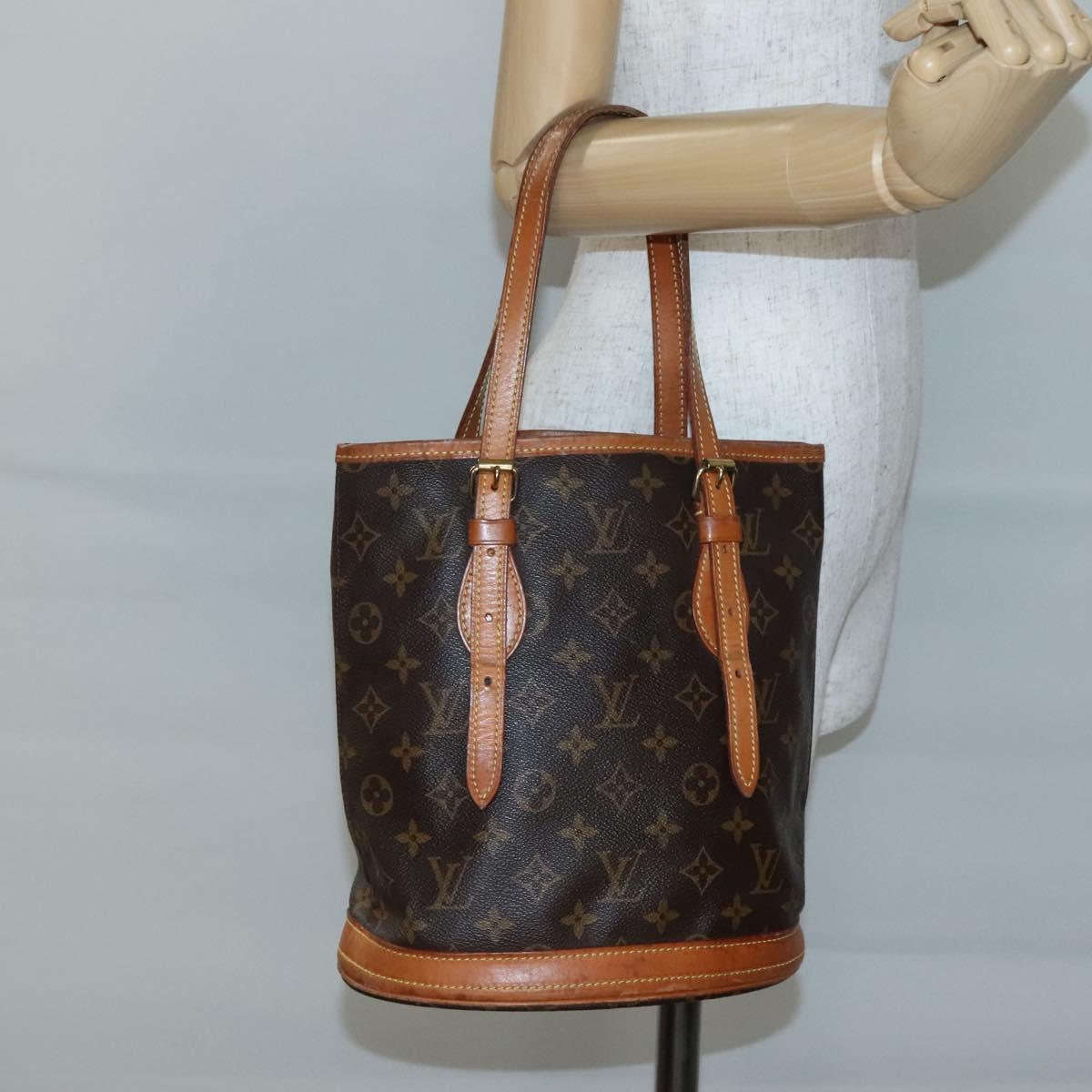 LOUIS VUITTON Monogram Bucket PM Shoulder Bag M42238 LV Auth 135033