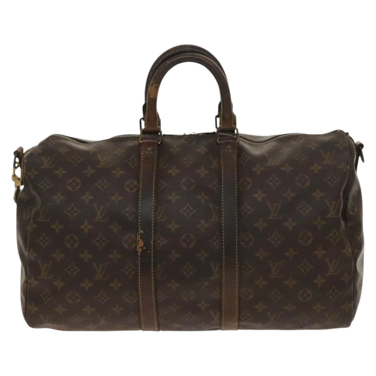 LOUIS VUITTON Monogram Keepall Bandouliere 45 Boston Bag M41418 LV Auth 135040