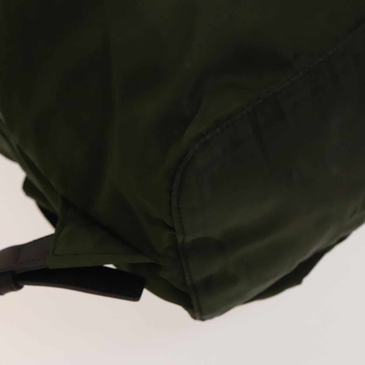PRADA Backpack Nylon Green Silver Auth 135051
