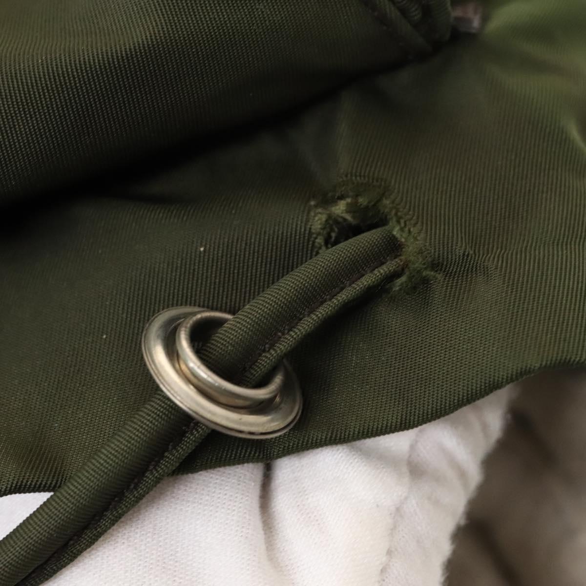 PRADA Backpack Nylon Green Silver Auth 135051