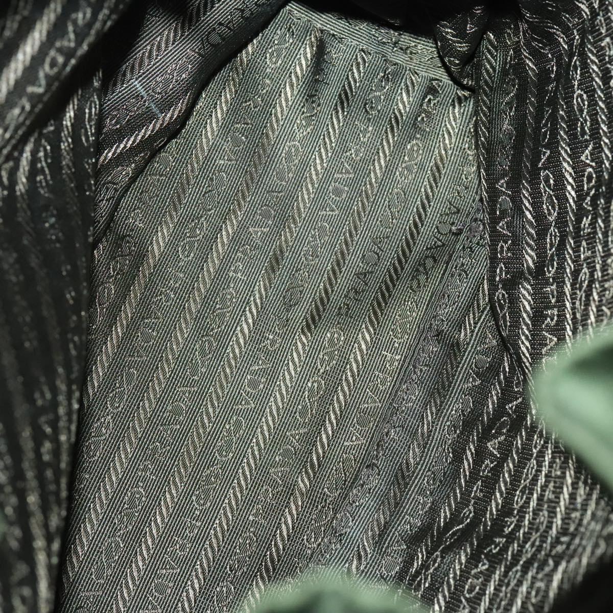 PRADA Backpack Nylon Green Silver Auth 135051