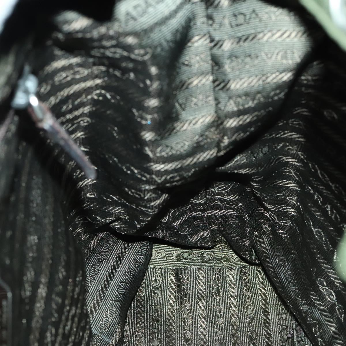 PRADA Backpack Nylon Green Silver Auth 135051