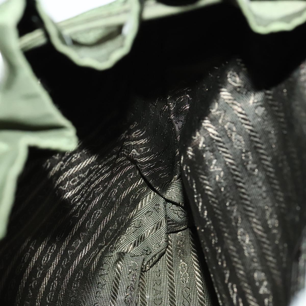 PRADA Backpack Nylon Green Silver Auth 135051