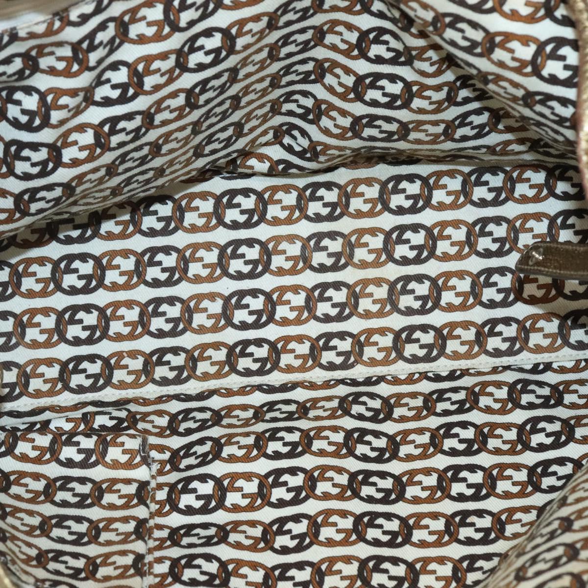 GUCCI GG Canvas Hand Bag Beige Gold 163805 Auth 135061