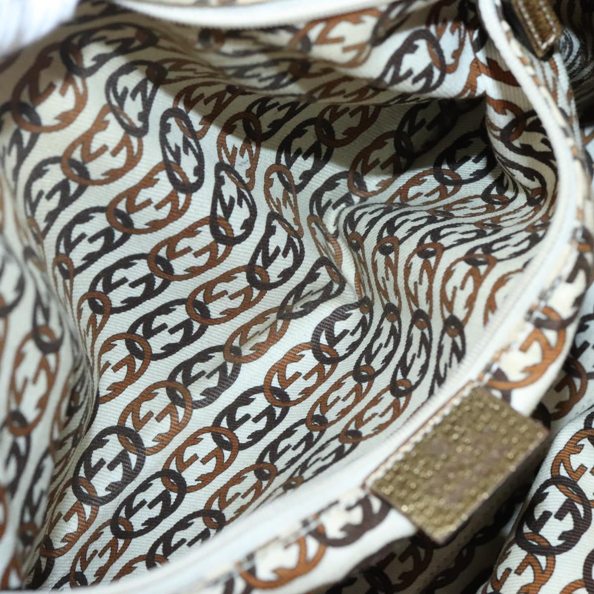 GUCCI GG Canvas Hand Bag Beige Gold 163805 Auth 135061