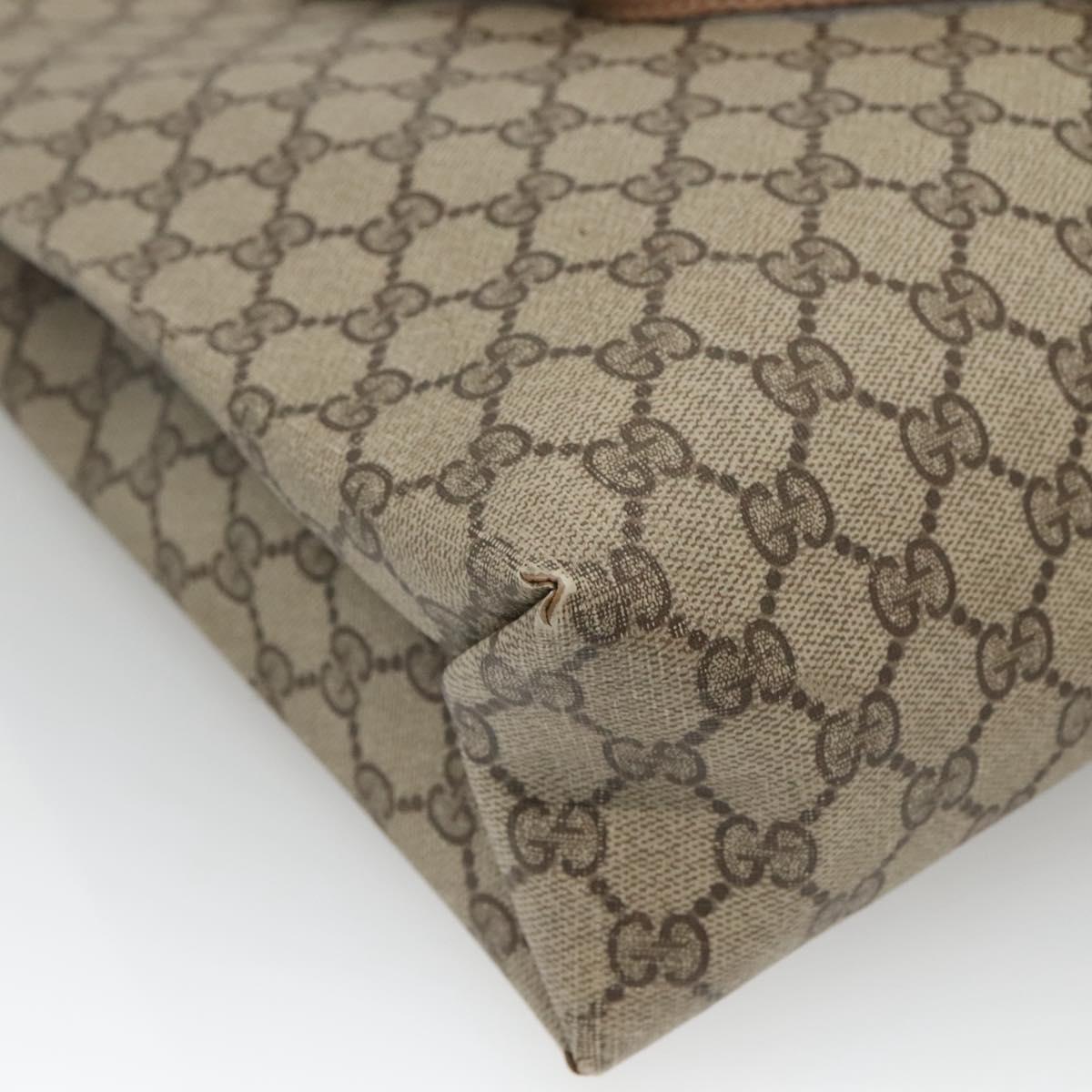 GUCCI GG Supreme Web Sherry Line Tote Bag PVC Beige Gold 39 02 091 Auth 135062