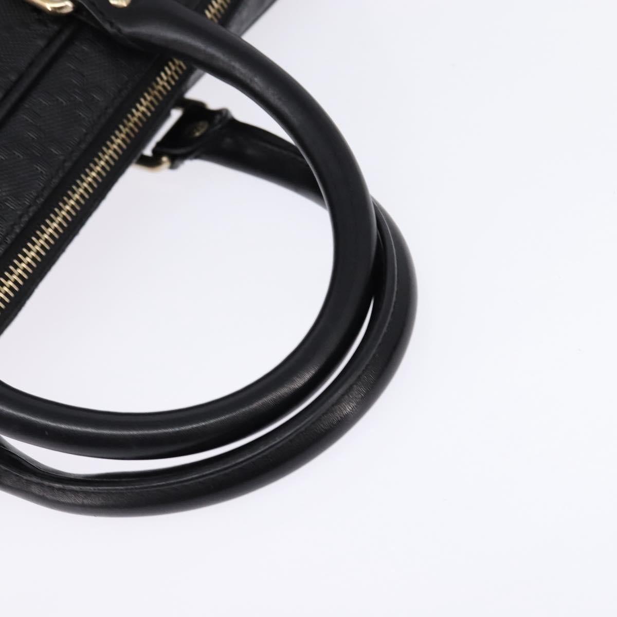 GUCCI Diamante Hand Bag Leather 2way Black Gold 344357 Auth 135065