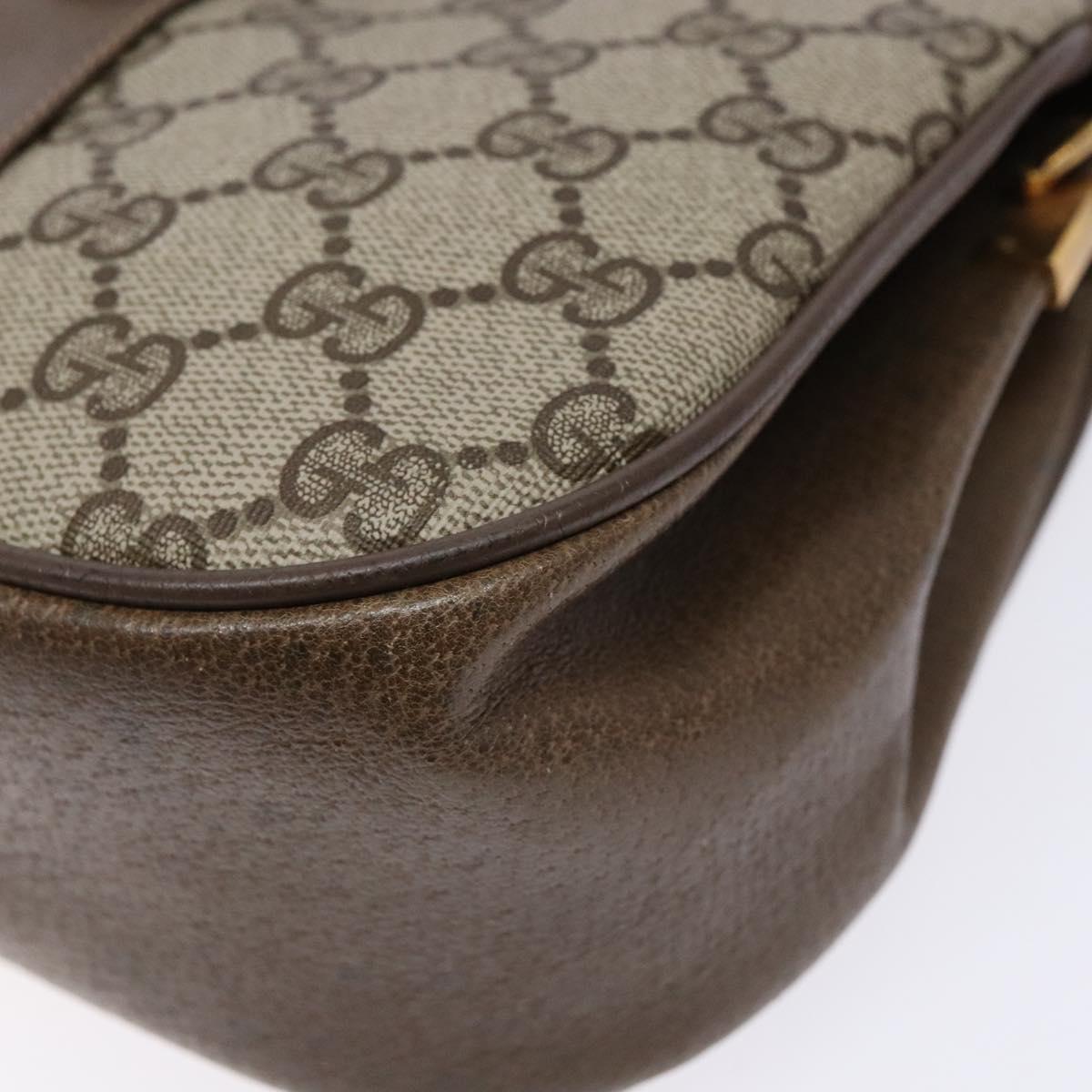 GUCCI GG Supreme Web Sherry Line Shoulder Bag PVC Beige 10 02 024 Auth 135066