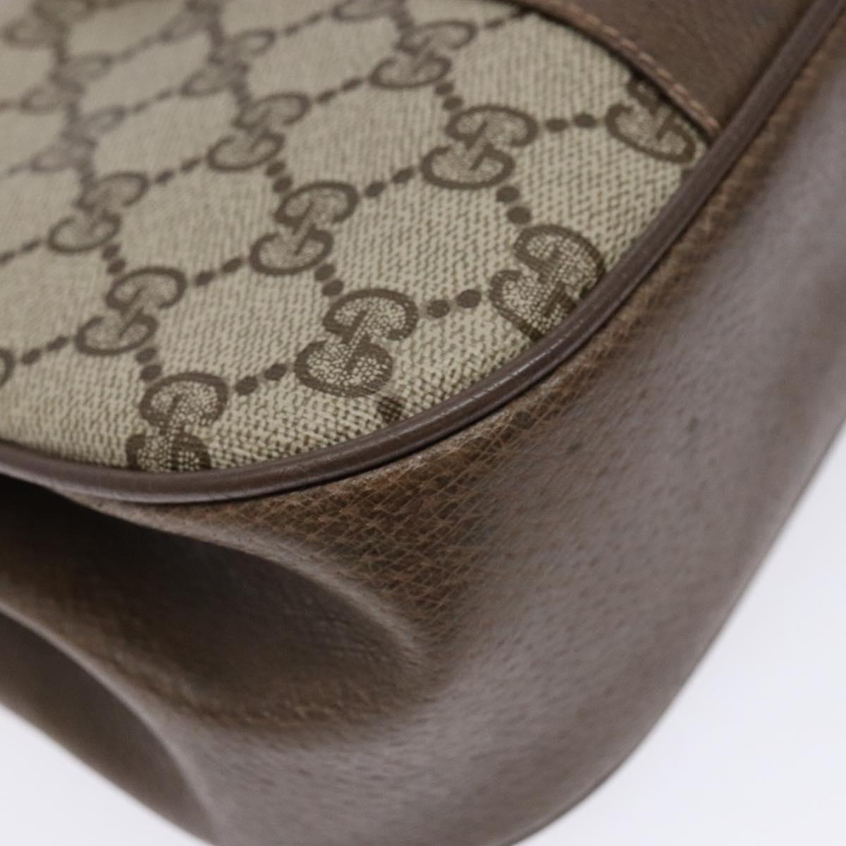 GUCCI GG Supreme Web Sherry Line Shoulder Bag PVC Beige 10 02 024 Auth 135066