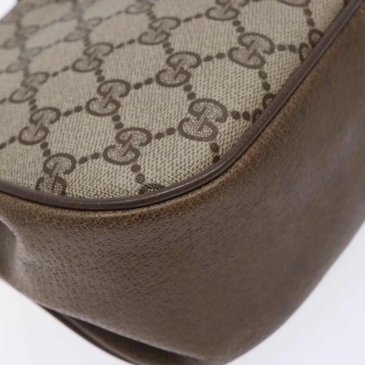 GUCCI GG Supreme Web Sherry Line Shoulder Bag PVC Beige 10 02 024 Auth 135066