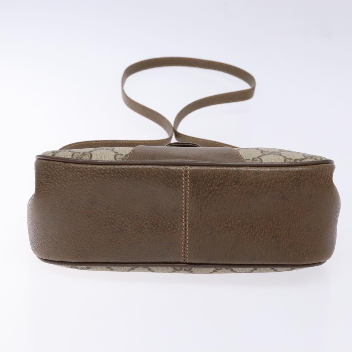 GUCCI GG Supreme Web Sherry Line Shoulder Bag PVC Beige 10 02 024 Auth 135066