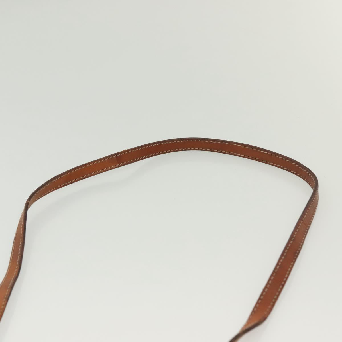 CELINE Macadam Canvas Shoulder Bag PVC Beige Gold Auth 135080