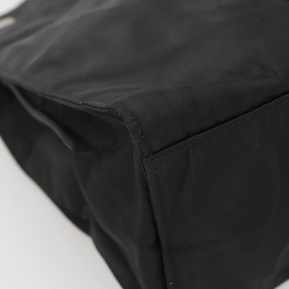 PRADA Hand Bag Nylon Black Silver Auth 135087