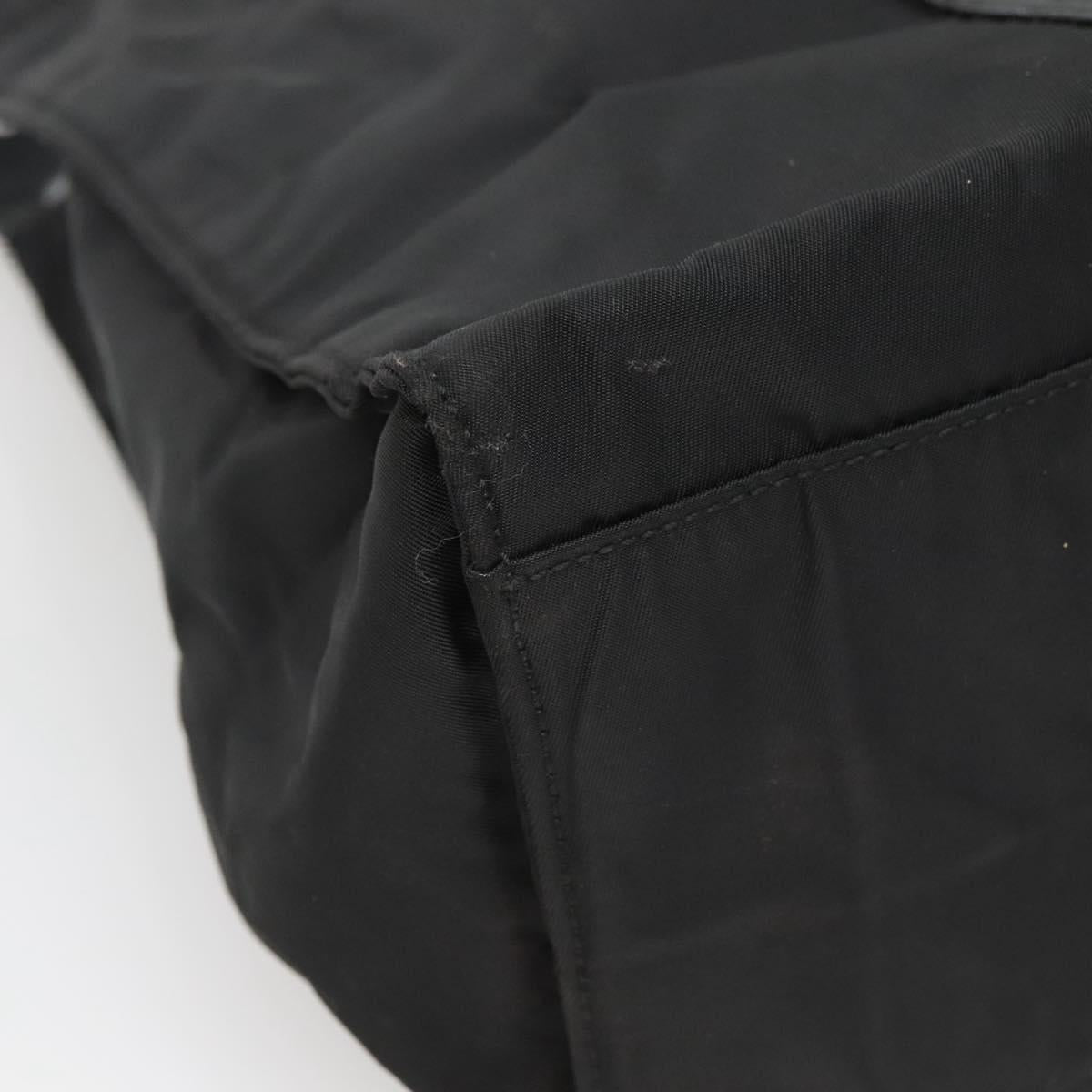 PRADA Hand Bag Nylon Black Silver Auth 135087