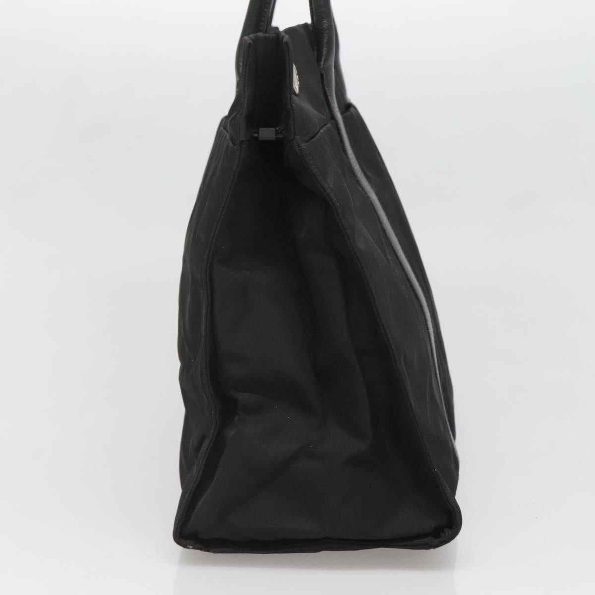PRADA Hand Bag Nylon Black Silver Auth 135087