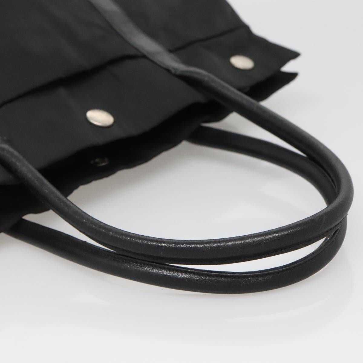 PRADA Hand Bag Nylon Black Silver Auth 135087