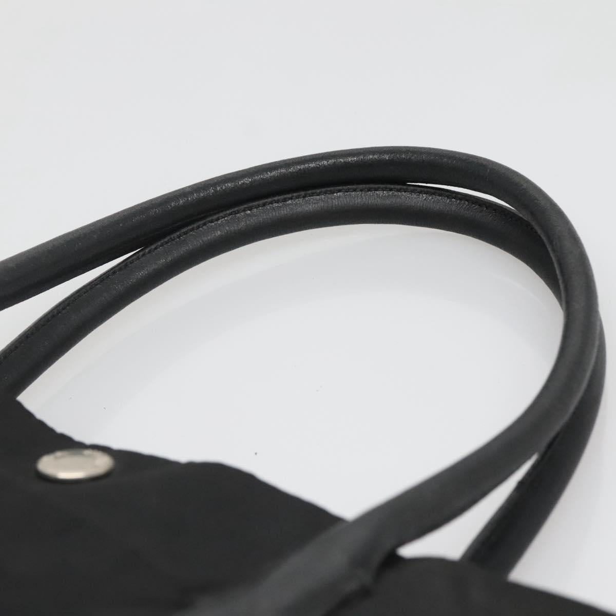 PRADA Hand Bag Nylon Black Silver Auth 135087
