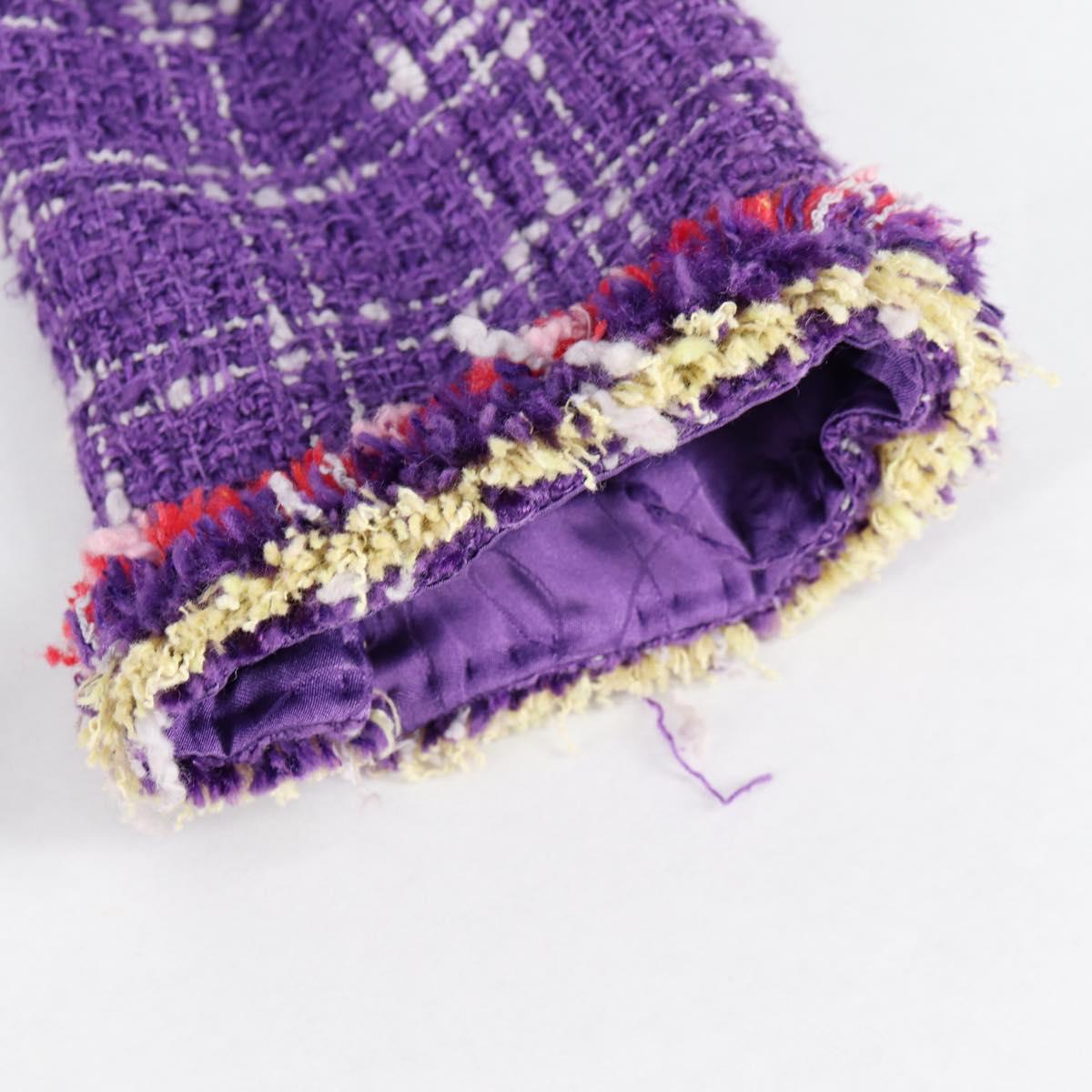 CHANEL Jacket Size 36 Jacket Tweed 34 Purple CC Auth 135090SM